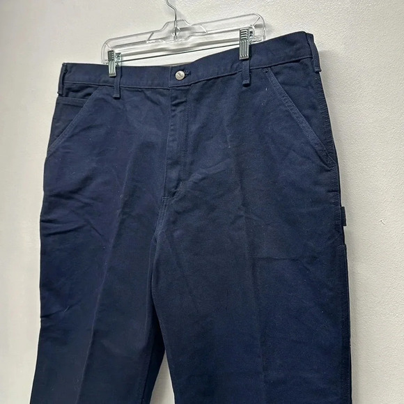 Carhartt Pants Washed Work Utility Dungaree Straight Leg Midnight Blue 42 x 30 - Picture 3 of 8